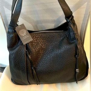 NWT Vince Camuto Tania Tote Purse Black with Gray Lining Color Nero w/Dust Bag